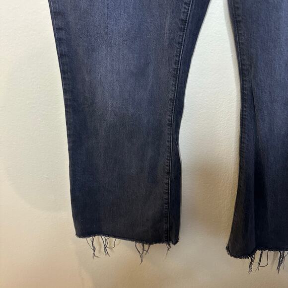 Loft Denim High Waist Sandal Flare Jeans Button Fly Raw Hem Womens Size 30 / 10 - Picture 5 of 8